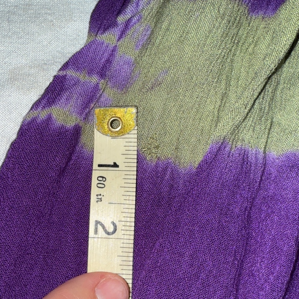 Sunflower: Vibrant Purple and Green Embroidered Women's Blouse Sz: Freesize - Picture 9 of 9